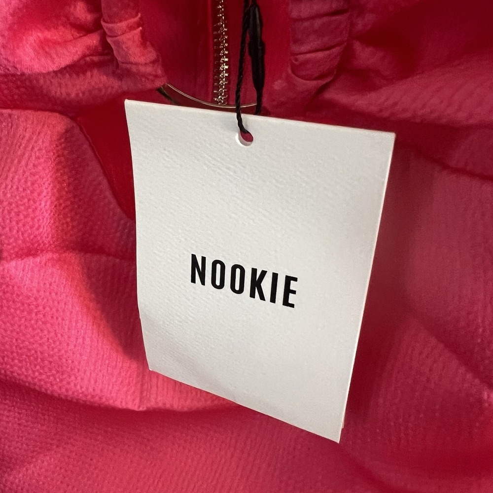 Nookie Pink Mini Utopia L NWT Cutout Ruched Gold Adjustable Straps Zip Back - Picture 11 of 12